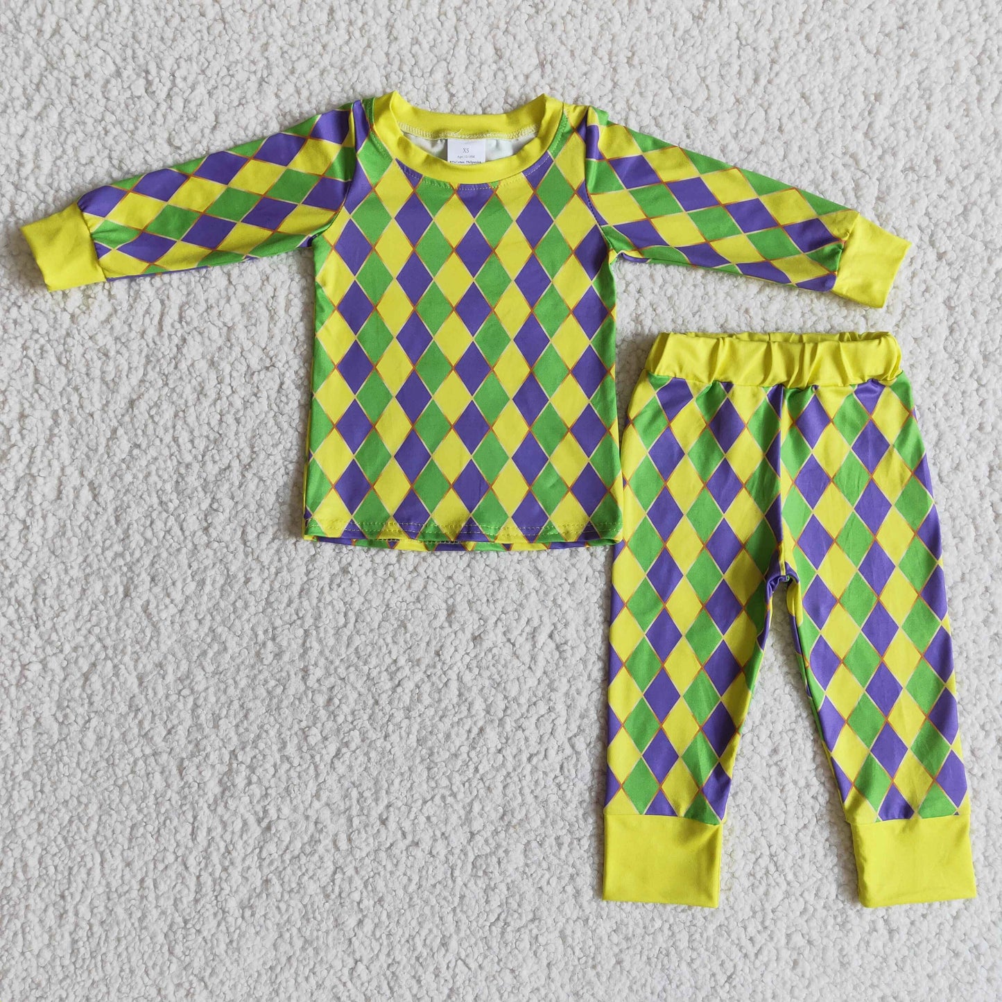 long sleeve Purple yellow pajamas set