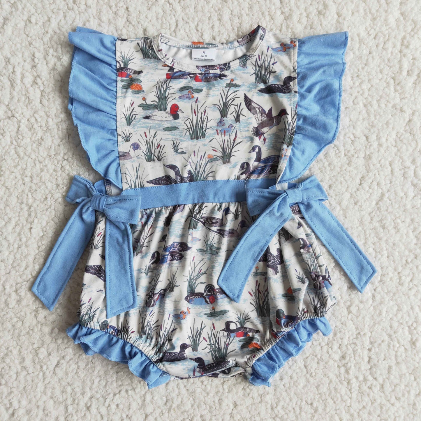 Boutique blue girls romper