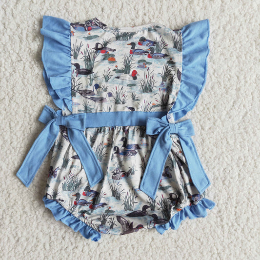 Boutique blue girls romper