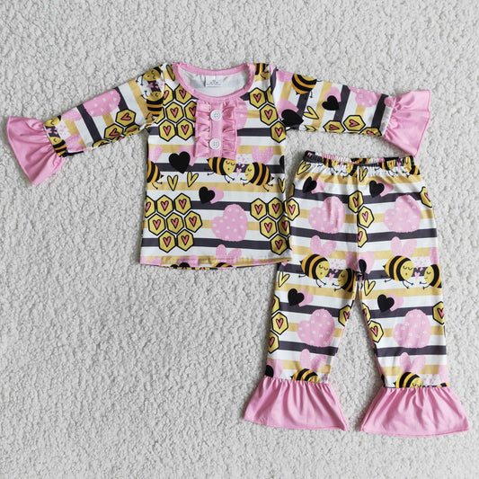 Bee Love Yellow girls Pajamas Outfit