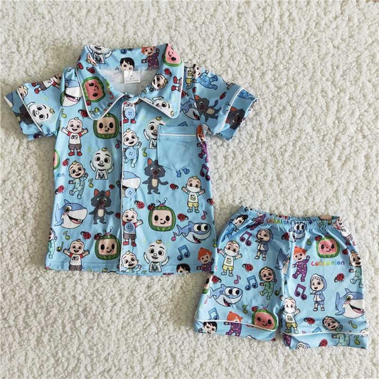 Blue cartoon pajamas