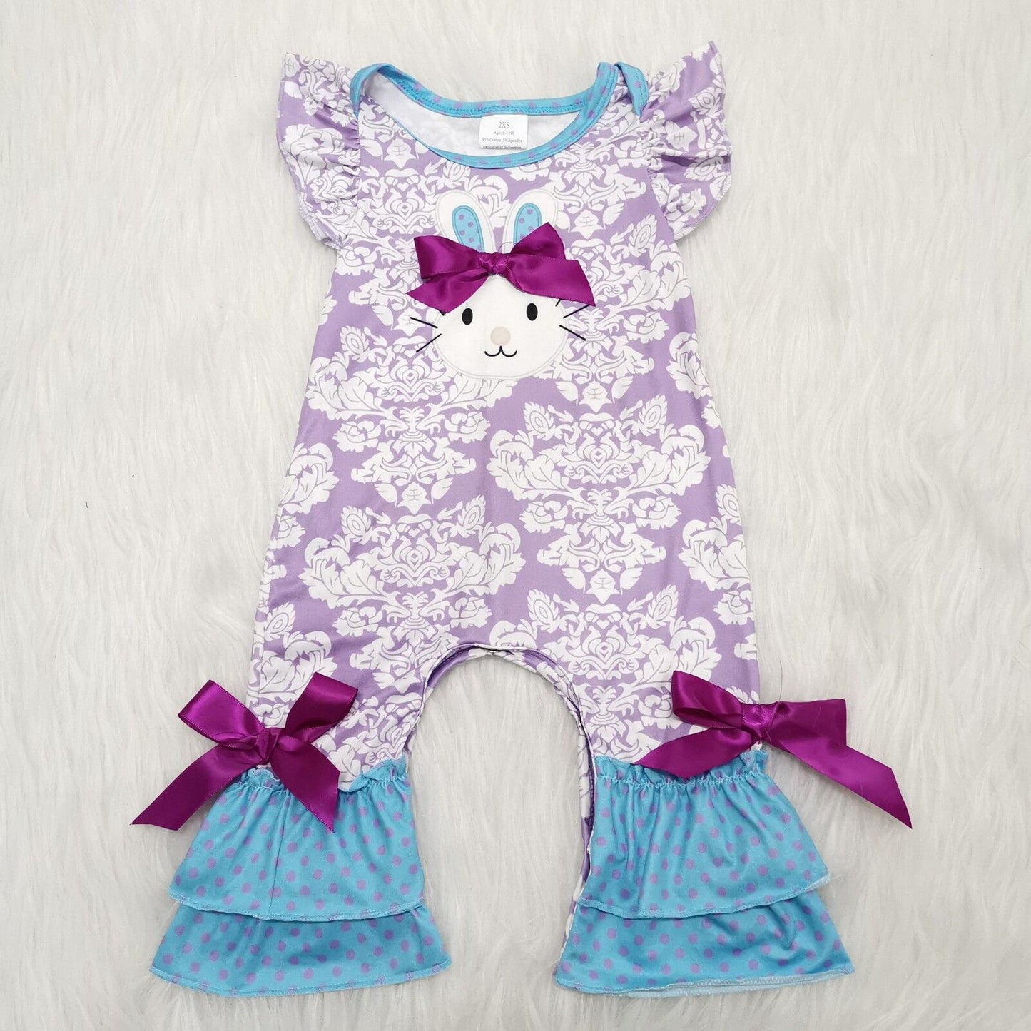 Easter purple baby romper