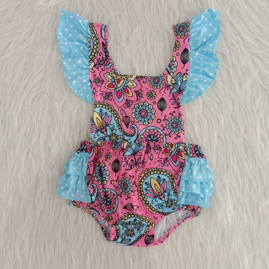 blue baby girls romper