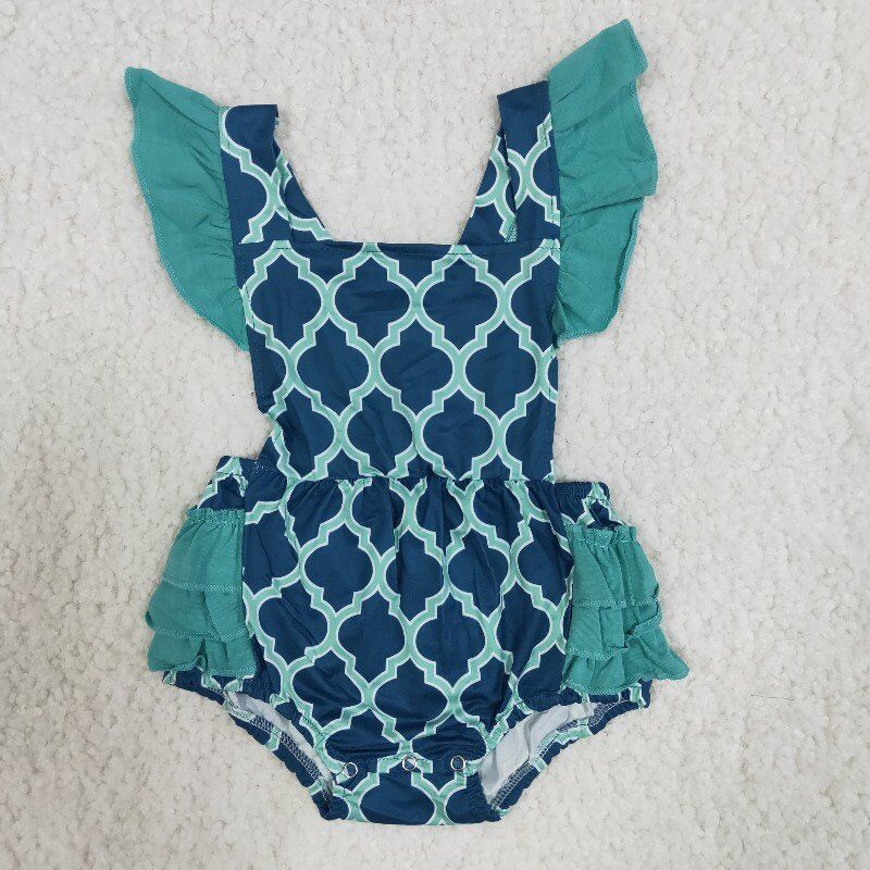 green baby girls romper