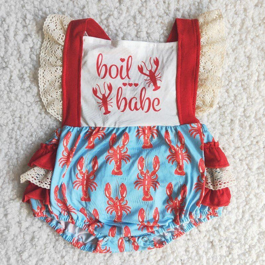 lobster baby girls romper