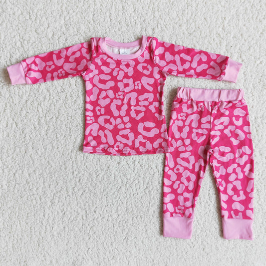 Pink Long Sleeve Girls Pajamas