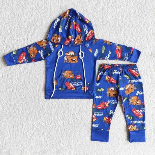 blue car boy Jogger Outfit