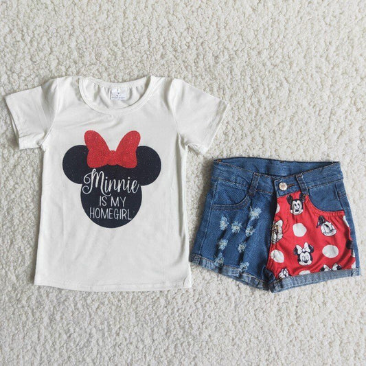 Cartoon jeans Short Outfits