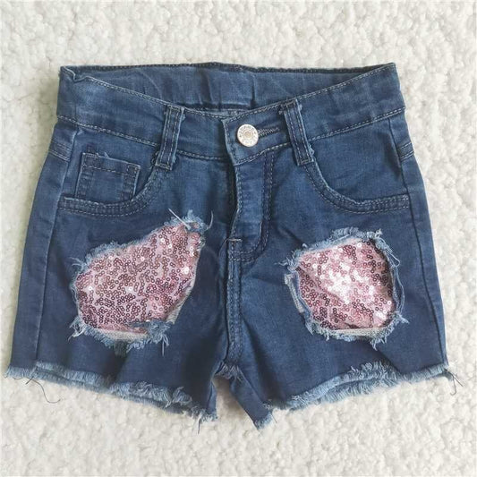 summer girls sequins short jeans