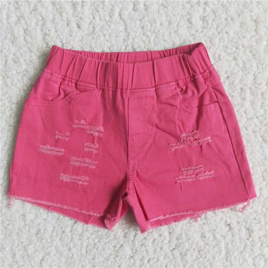 summer pink short jeans