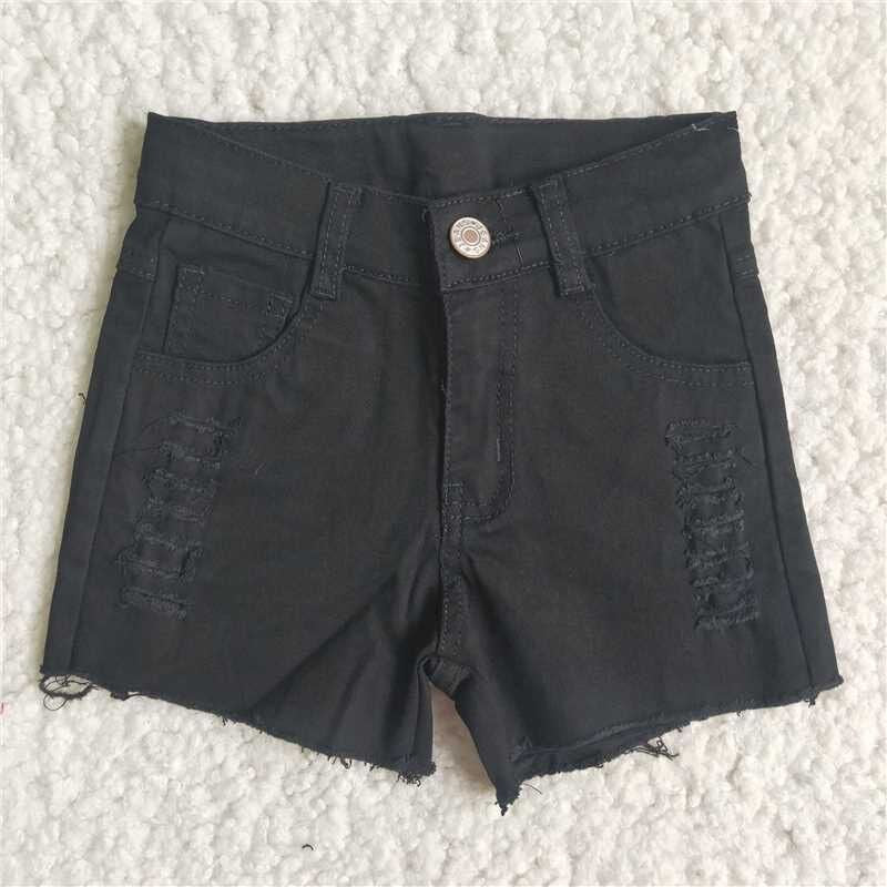 summer black with pocket short jeans