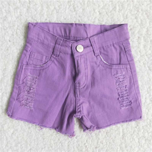 summer Purple with pocket short jeans