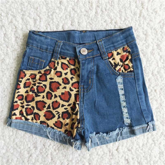 summer Blue Leopard short jeans