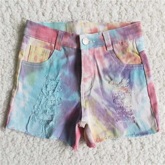 summer Tie Dye short jeans