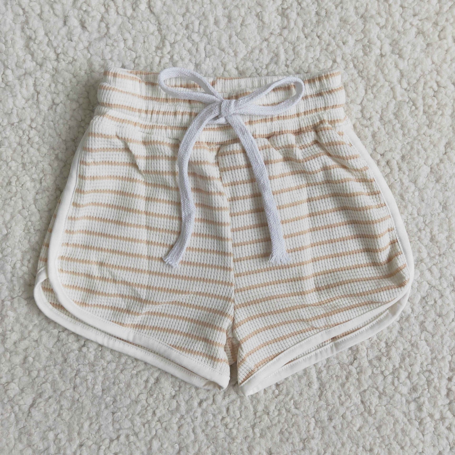 Brown 100% cotton stripe shorts