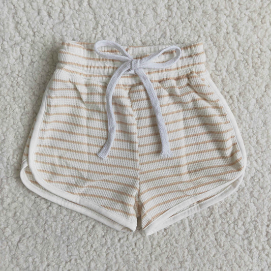 Brown 100% cotton stripe shorts