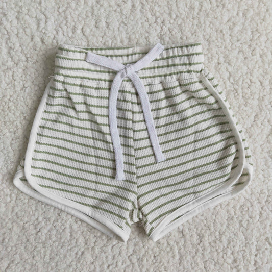 green  100% cotton stripe shorts