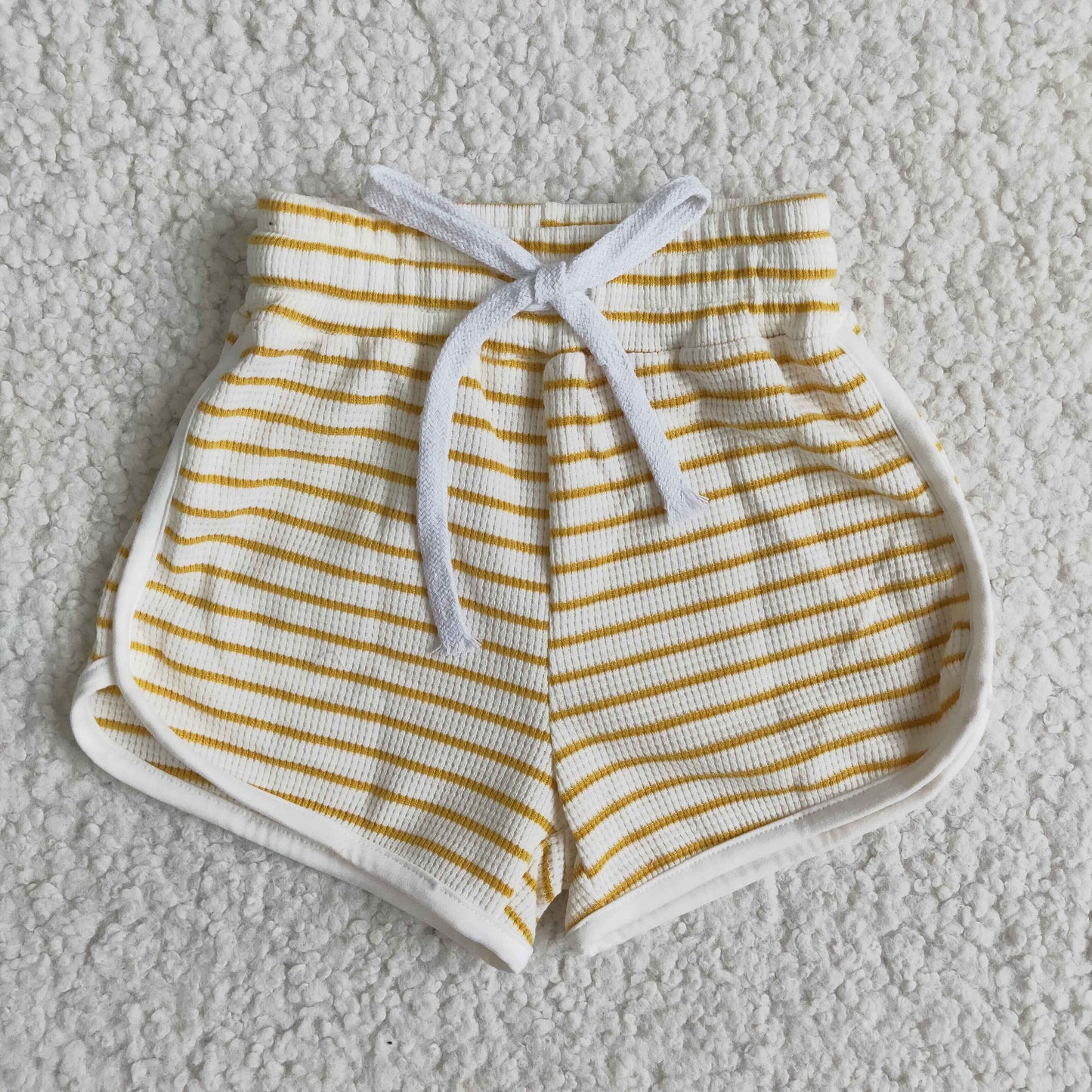 yellow 100% cotton stripe shorts