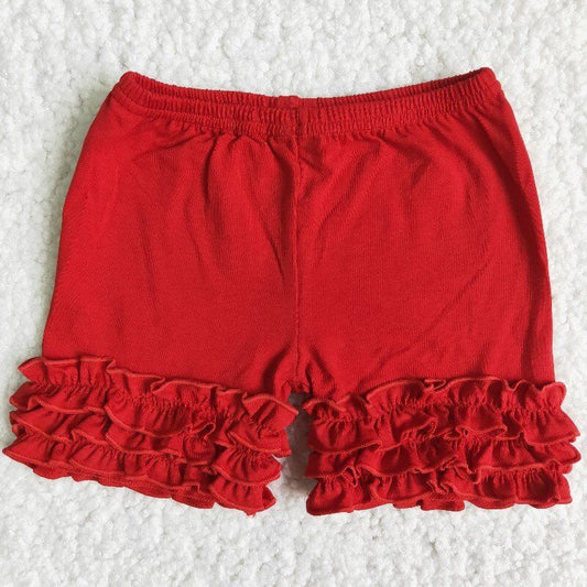 red ruffle girls short