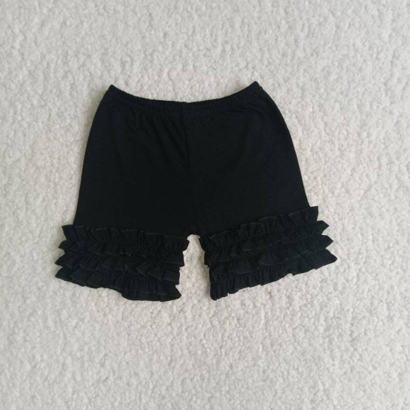 black ruffle girls short