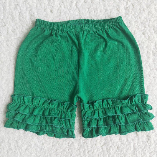 green ruffle girls short