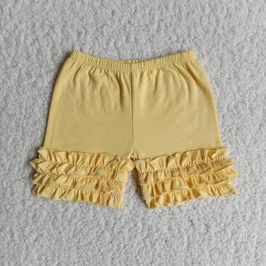 yellow ruffle girls short