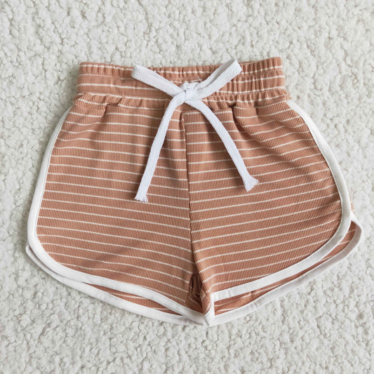 Light Brown 100% cotton stripe shorts