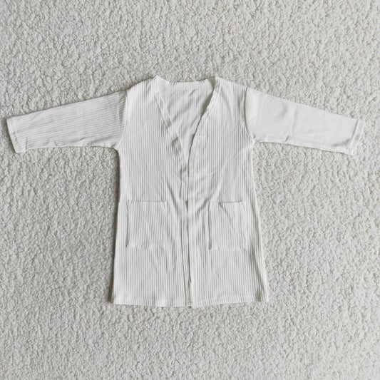 white 100%cotton Cardigan
