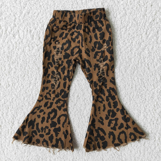 Leopard jeans Flare Pants