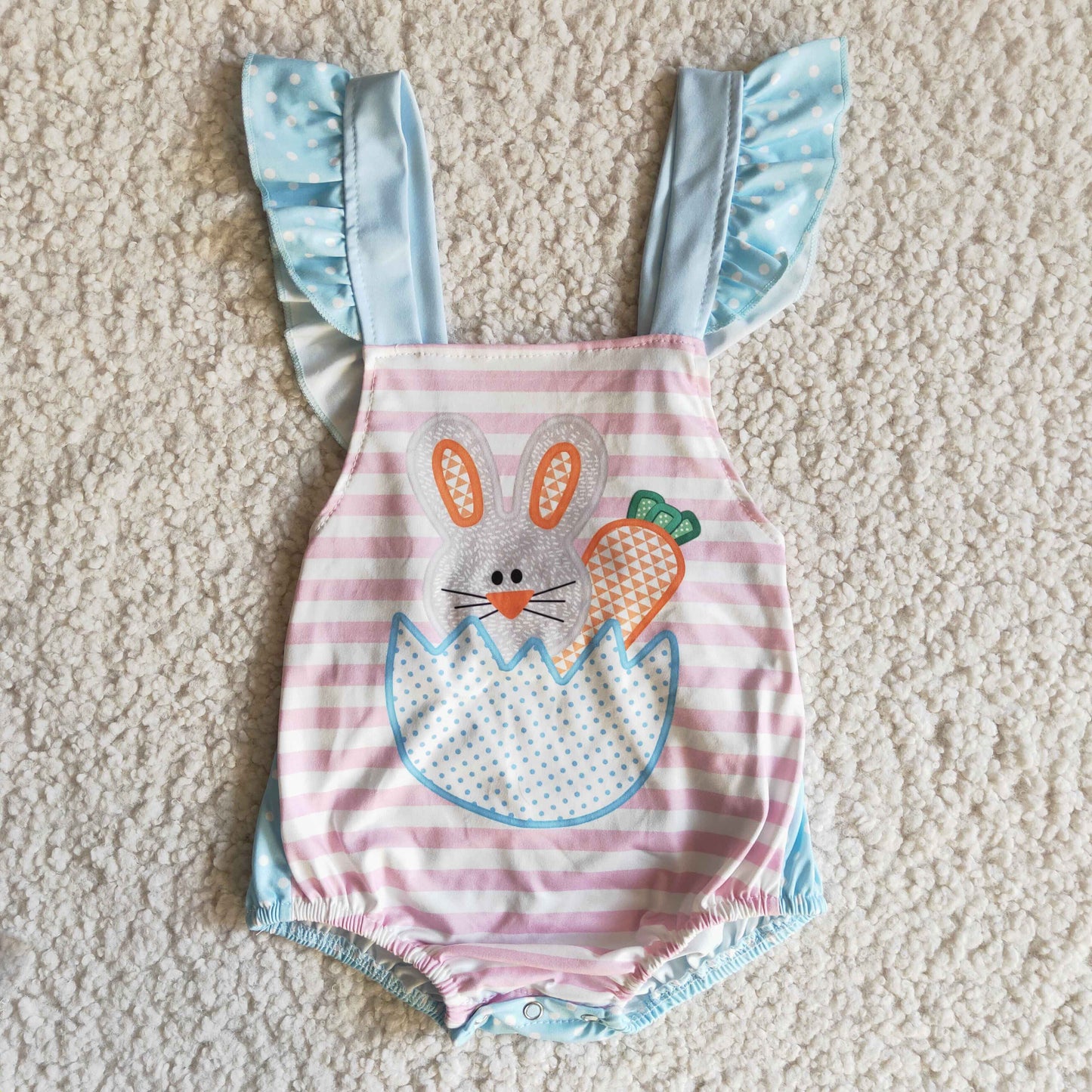 easter blue baby girls romper