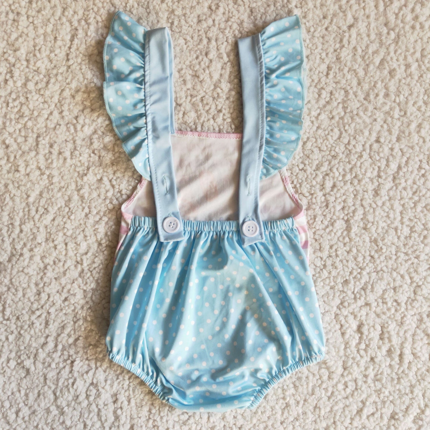 easter blue baby girls romper