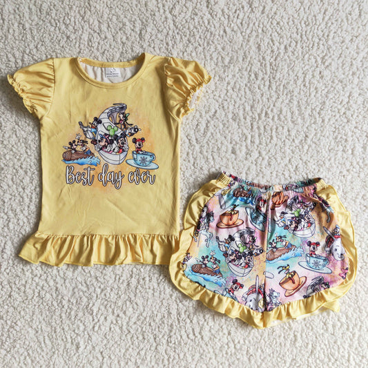 yellow cartoon summer set