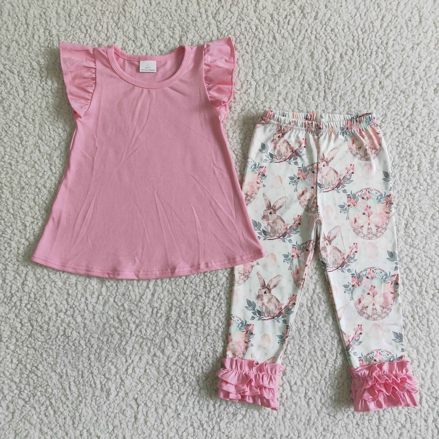 Easter pink ruffle Boutique girl outfits