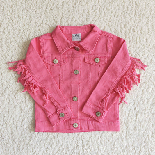 pink denim jacket