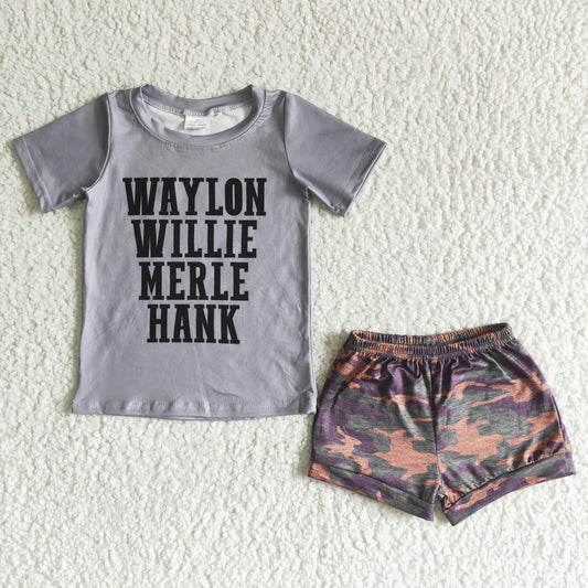 Camo girls short set