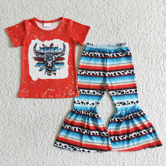 red cow stripe girl outfits