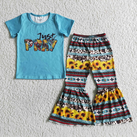 Blue sunflower girl outfits
