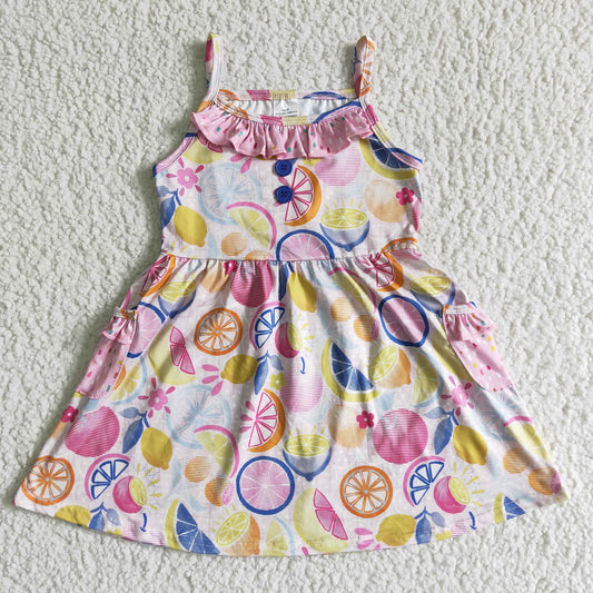 lemon pink girls dress