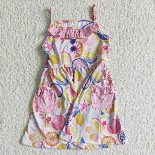 lemon pink girls dress