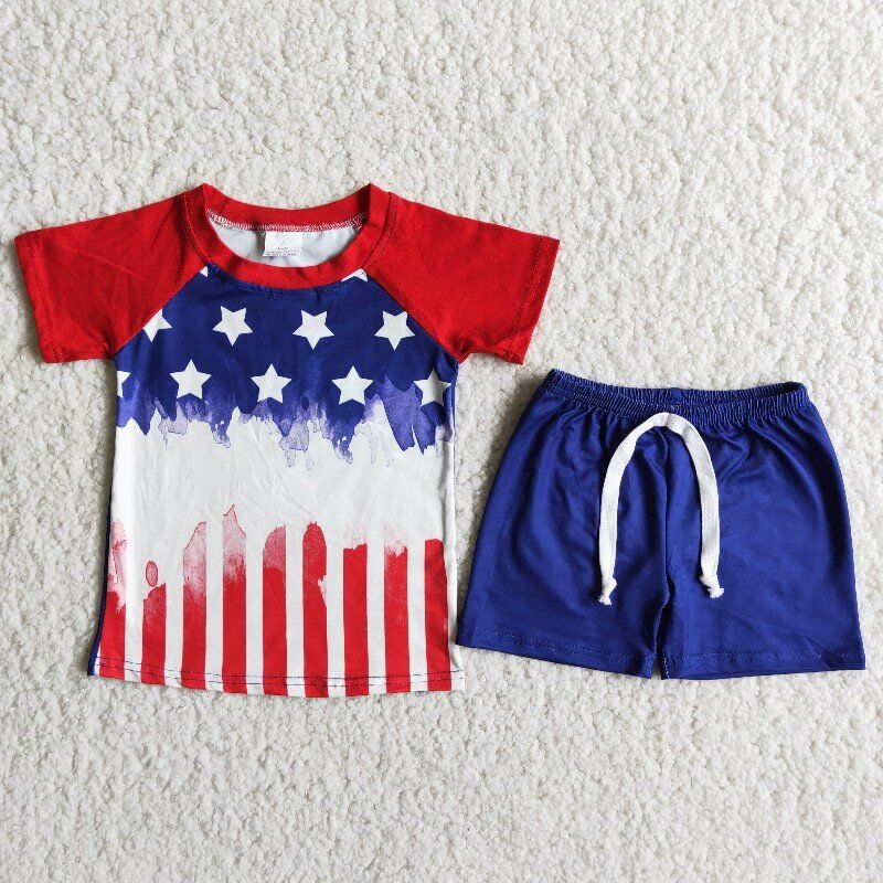 Red Star July of 4th boy summer set