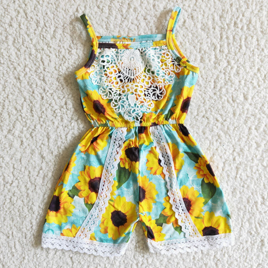 Sunflowers with Lace Jumpsuit