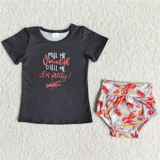 Lobster Cartoon Girl's Bummies Set