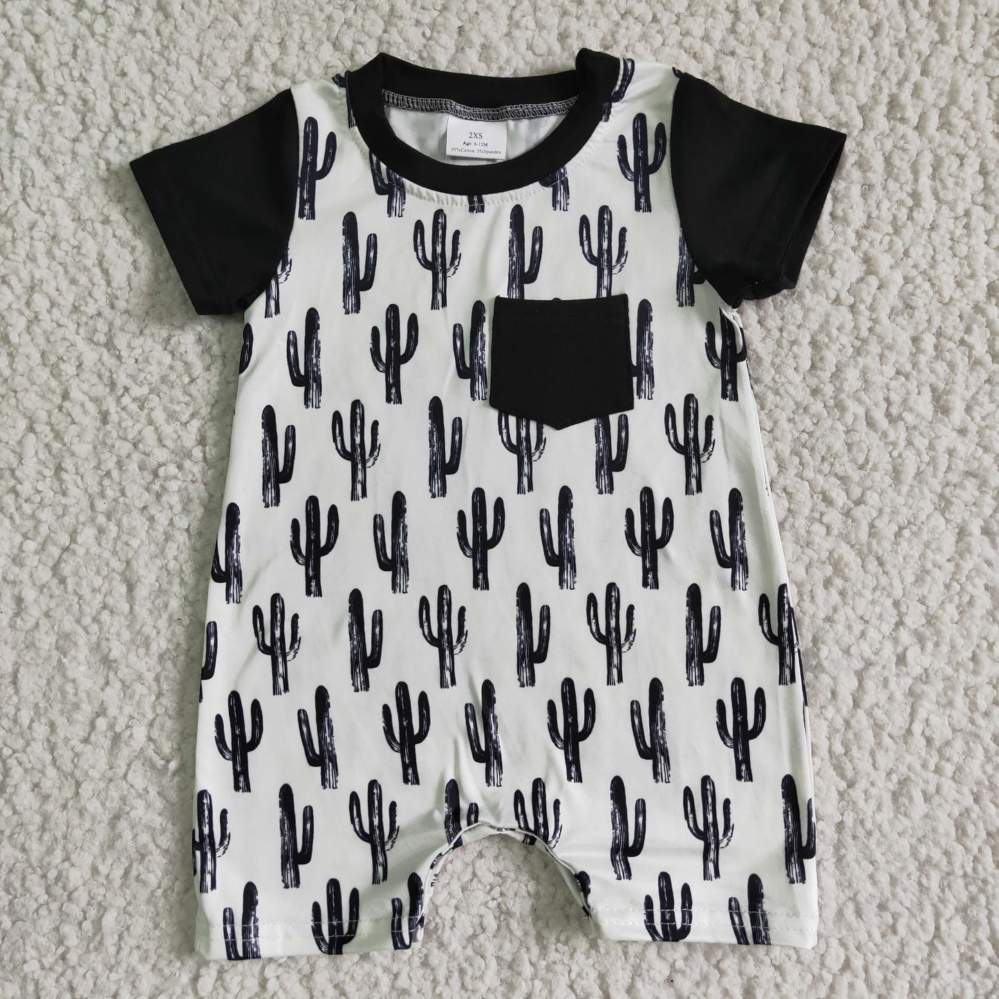 Boy Black Cactus Baby Romper