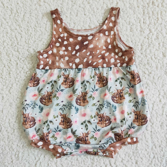 Girls Leopard Deer Baby Romper