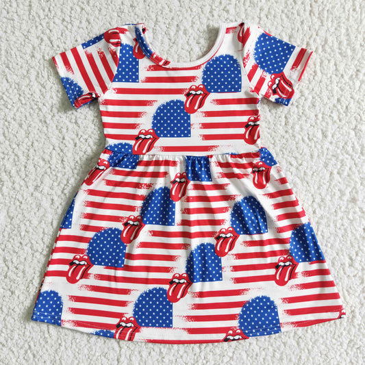 Summer July of 4th Red Stripes Dress