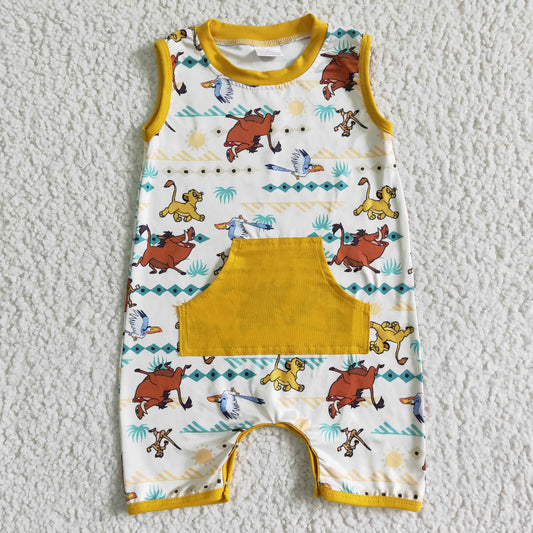 Boy Yellow lion Baby Romper