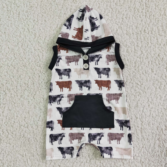 Boy Cow With Hat Baby Romper