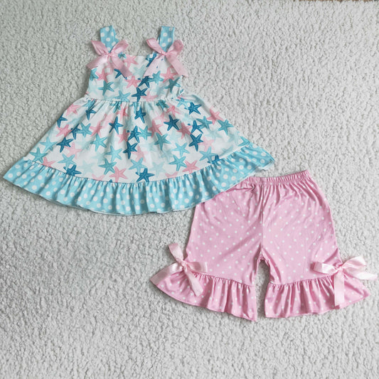 Pink Sea Star Girls Summer Set