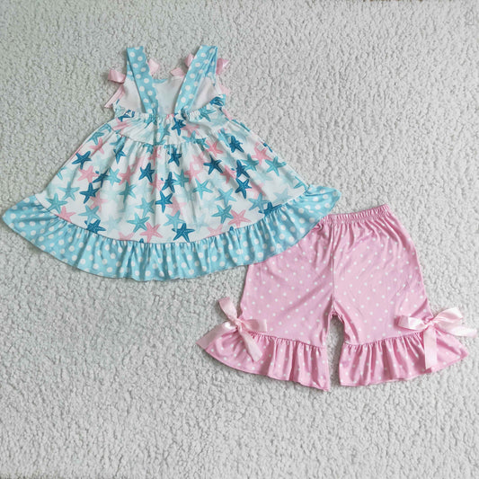 Pink Sea Star Girls Summer Set