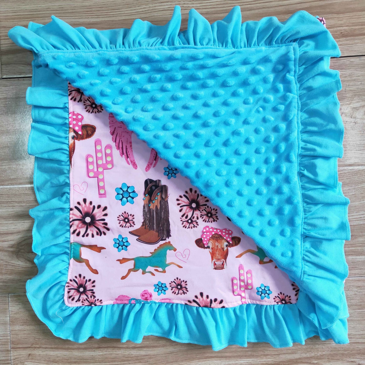 Blue Flowers boots Blanket